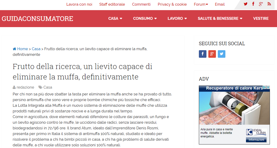 Articolo antimuffa naturale guidaconsumatore.com 2017-08-01